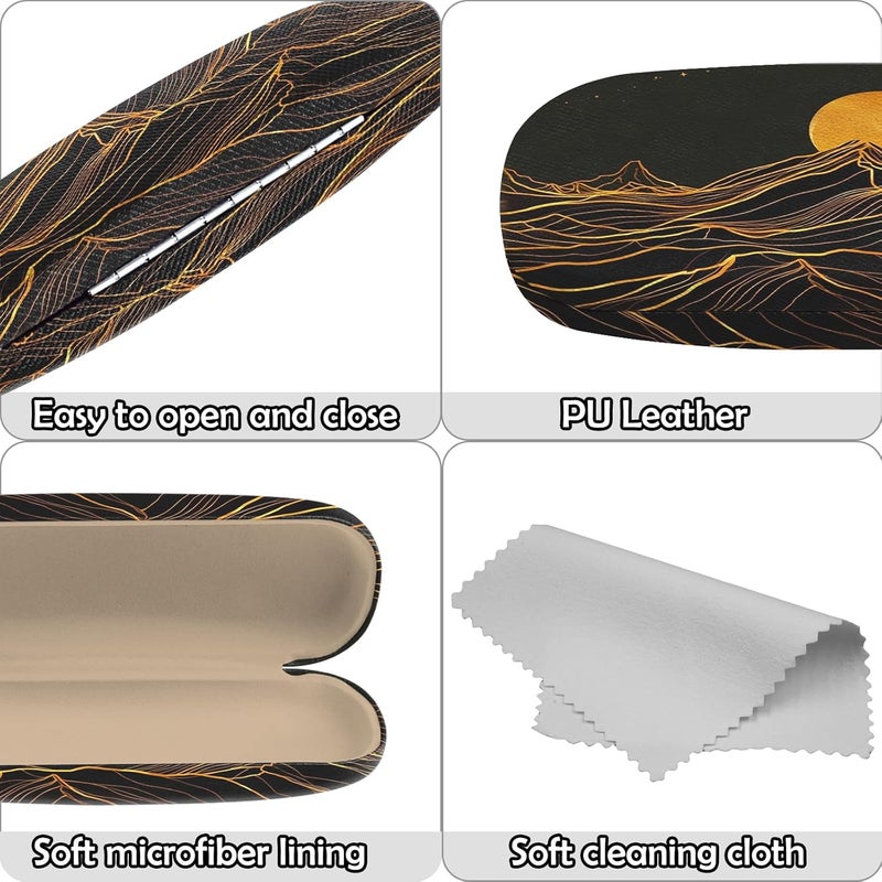 Cabreche Glasses Case Hard Shell Eyeglass Portable Glasses Eyeglasses Holder Box with Cleaning Cloth Women Girls Men Cute - Image 4